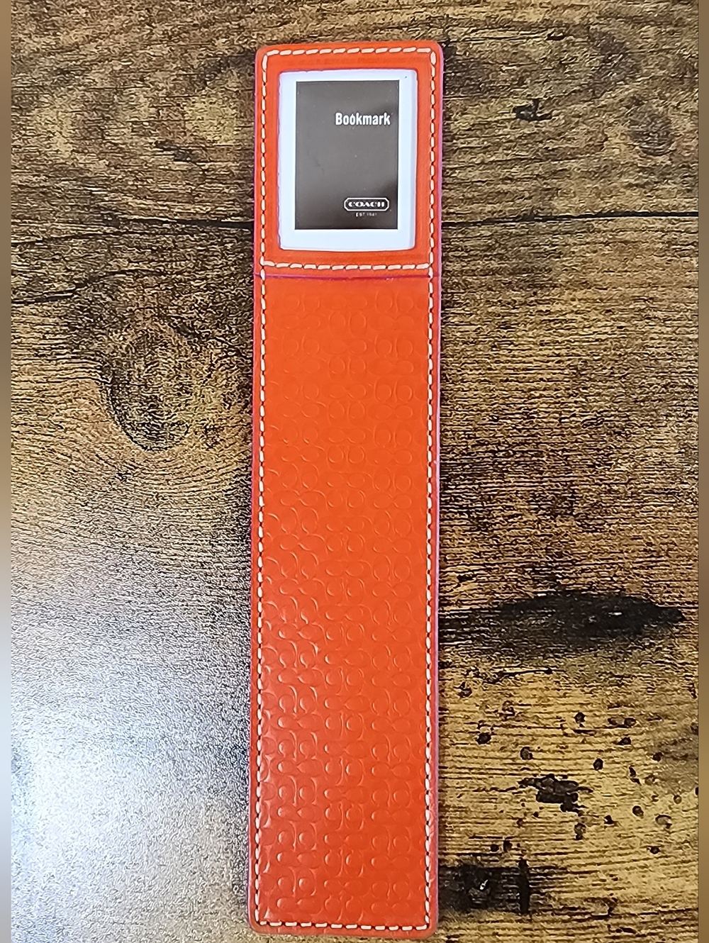 Coach Leather Bookmark (Holds A Photo)